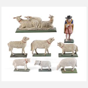 Grulicher Krippenfiguren als Schäfergruppe