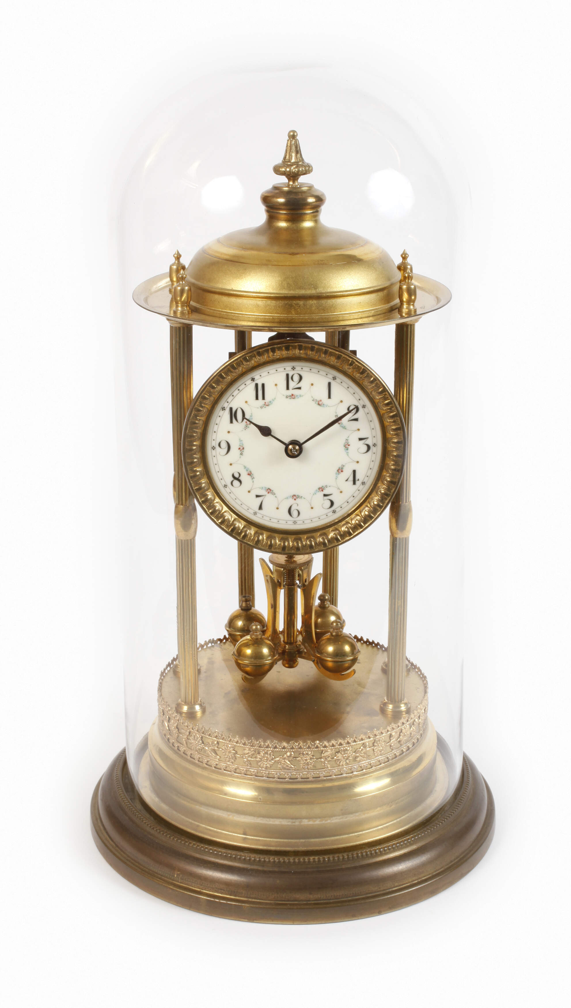 Jahresuhr mit Glassturz