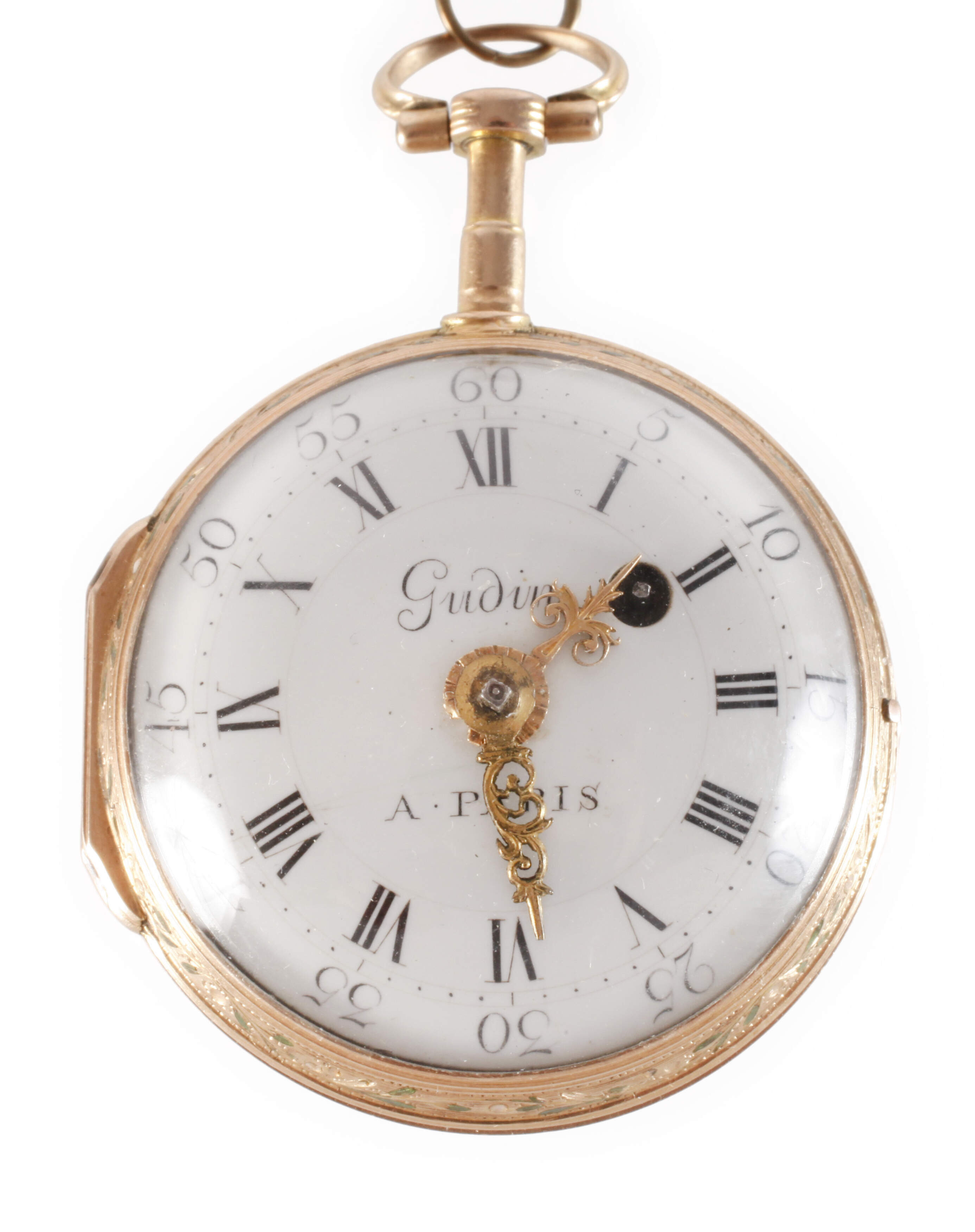 Feine Spindeltaschenuhr Jacques Jerome Gudin Paris