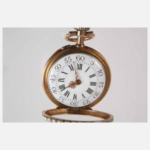 Feine Hängeuhr mit Diamanten und Perlen