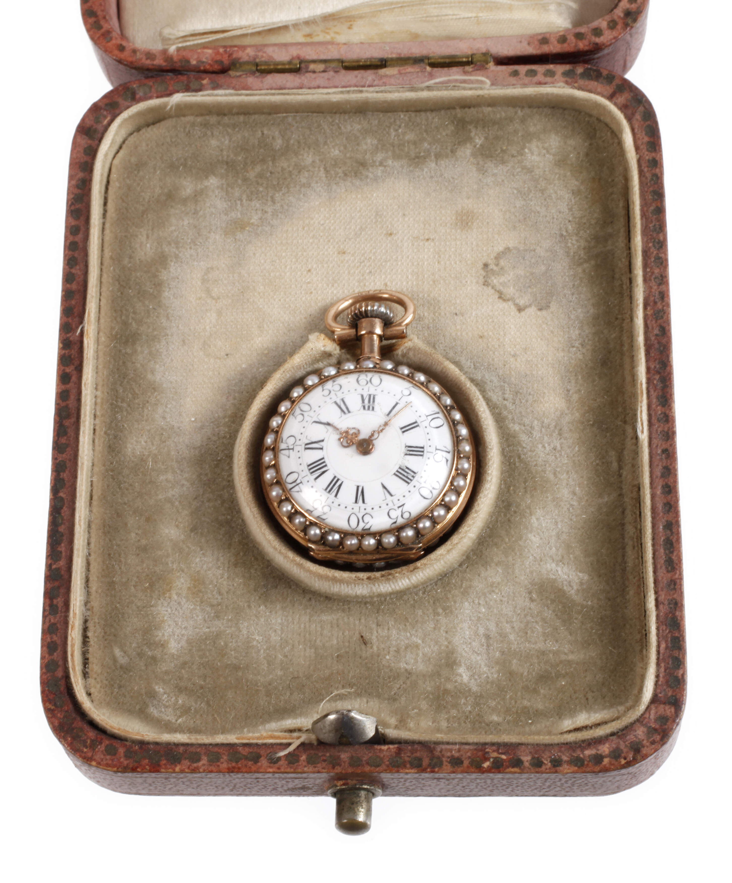 Feine Hängeuhr mit Diamanten und Perlen