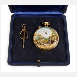 Taschenuhr mit Musik und Automat
