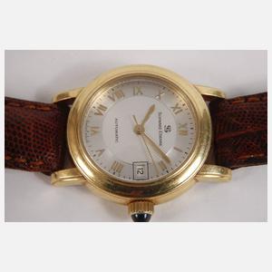 Damenuhr Schwarz Etienne Gold