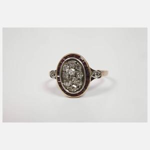 Historischer Ring mit Diamanten und Granaten