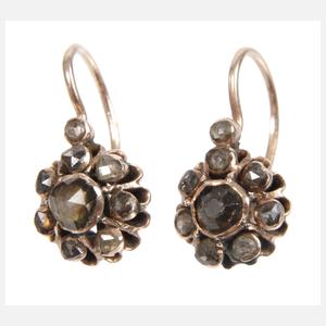 Paar historische Ohrhänger mit Diamanten