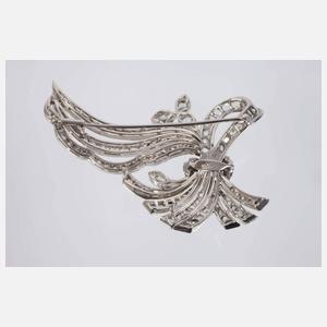 Große Schleifenbrosche mit Diamantbesatz