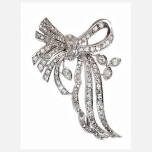 Große Schleifenbrosche mit Diamantbesatz