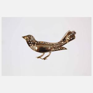 Vogelbrosche mit Diamantbesatz