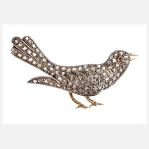Vogelbrosche mit Diamantbesatz