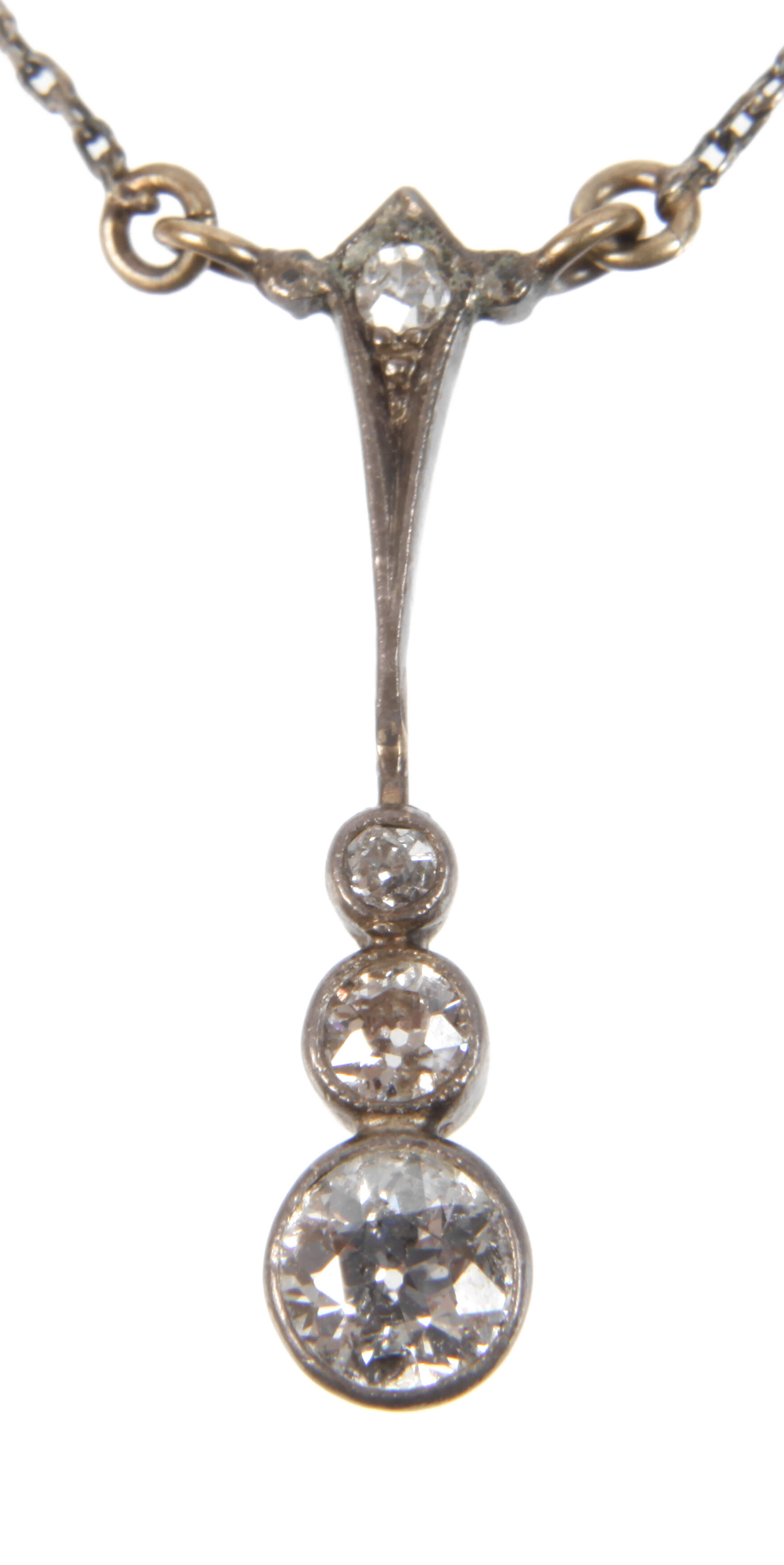 Dezentes Jugendstilcollier mit Diamanten