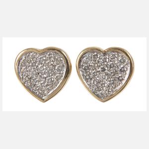 Paar Herzohrstecker mit Brillanten