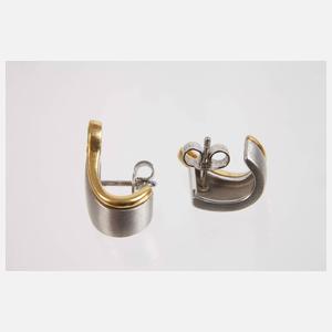 Paar Platinohrringe mit Diamanten