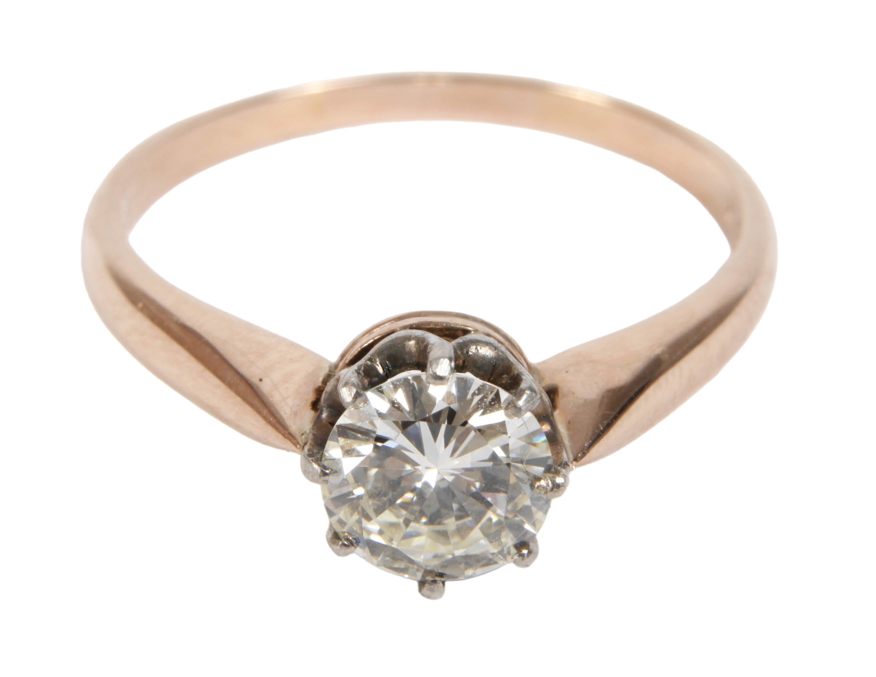 Solitärring mit Brillant von 1,02 ct