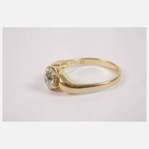 Damenring mit einem Altschliffdiamanten von ca. 1,3 ct
