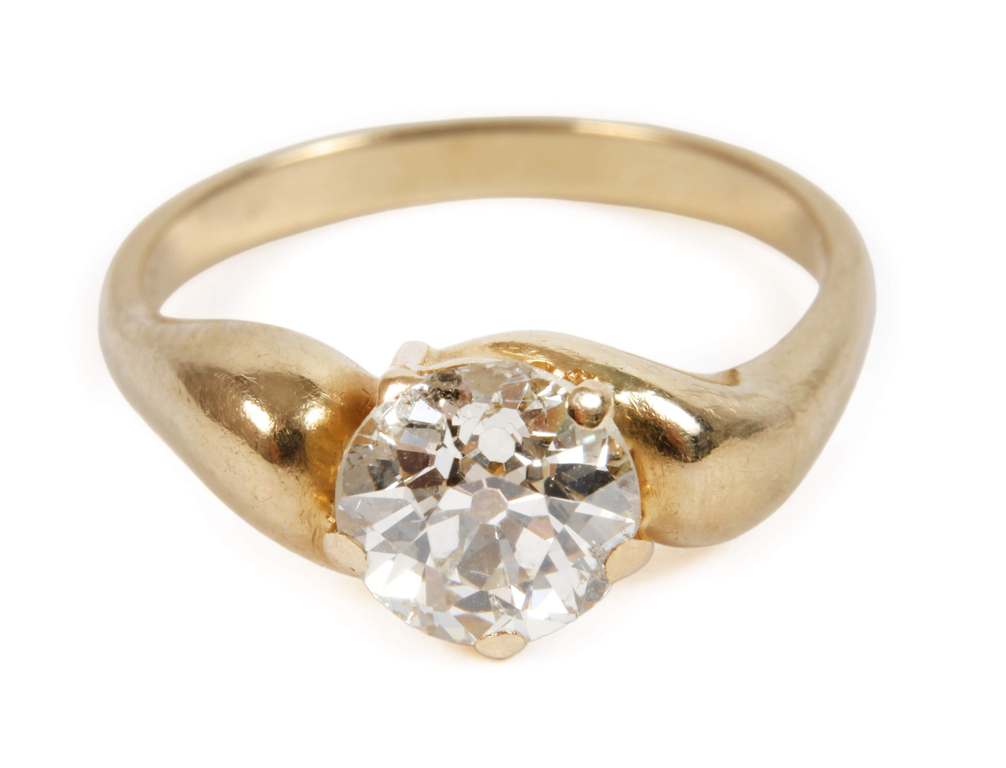 Damenring mit einem Altschliffdiamanten von ca. 1,3 ct