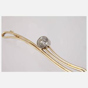 Brosche mit Altschliffdiamant von ca. 1,2 ct
