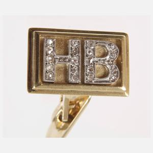 Paar Manschettenknöpfe mit Diamanten