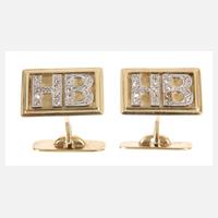 Paar Manschettenknöpfe mit Diamanten111