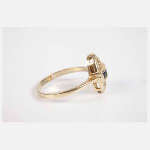 Damenring mit Saphiren und Diamanten
