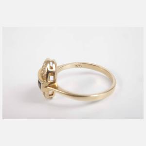Damenring mit Saphiren und Diamanten