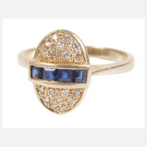 Damenring mit Saphiren und Diamanten