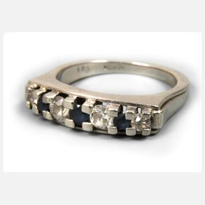 Damenring mit Saphiren und Diamanten