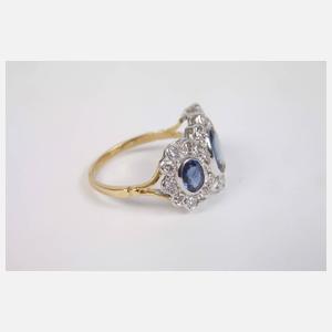 Feiner Damenring mit Saphiren und Brillanten