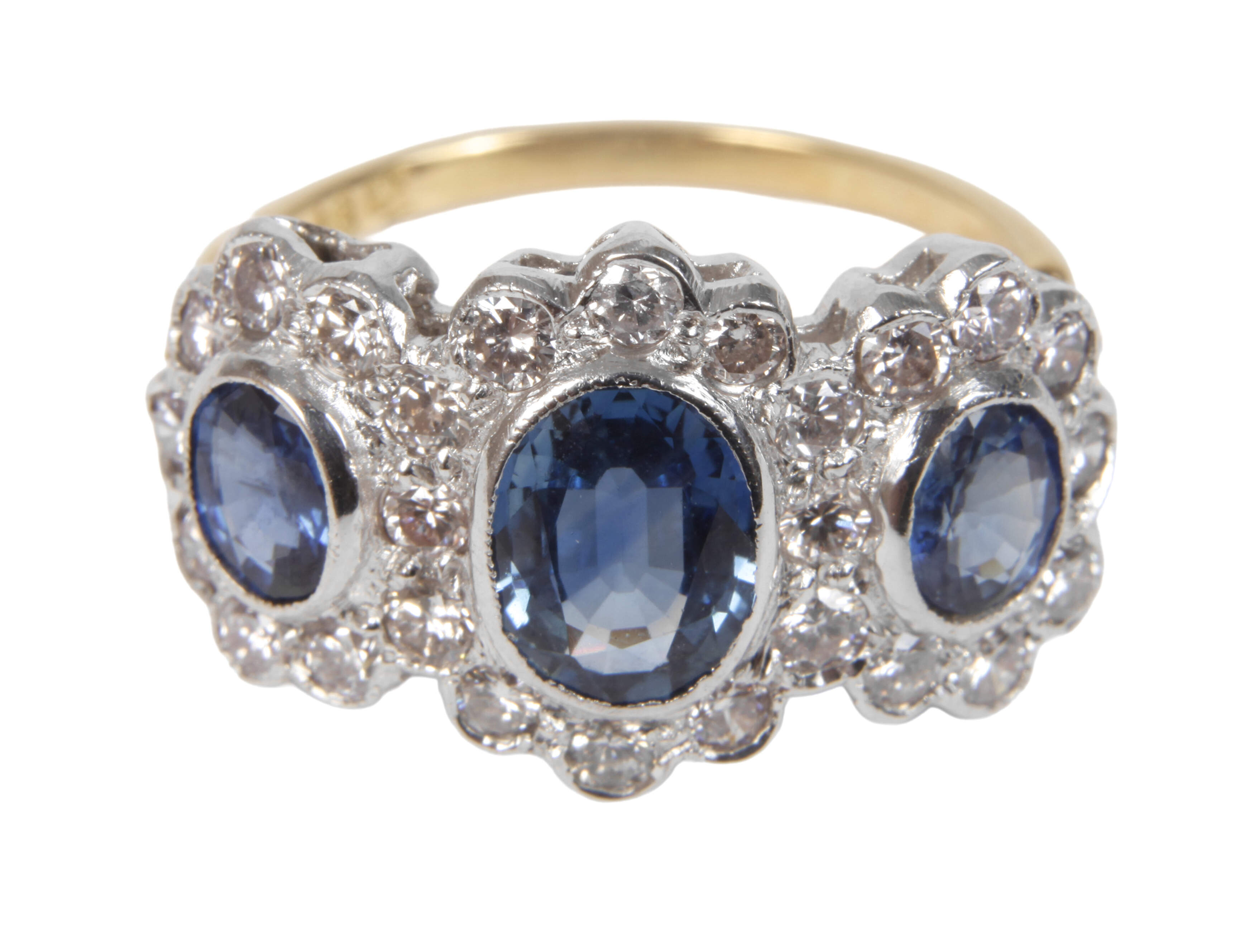 Feiner Damenring mit Saphiren und Brillanten