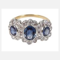 Feiner Damenring mit Saphiren und Brillanten111