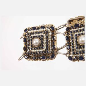 Prächtiges Armband mit Perlen und Saphiren