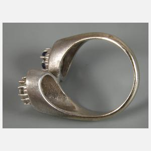 Damenring mit Saphiren und Brillanten