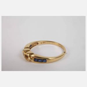 Damenring mit Saphiren und Brillanten