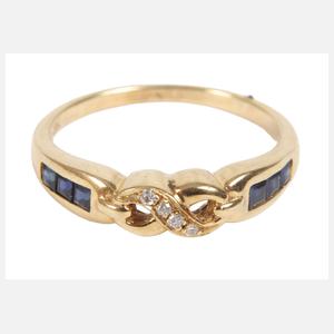 Damenring mit Saphiren und Brillanten