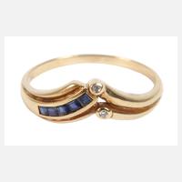 Damenring mit Diamanten und Saphiren111