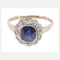 Damenring mit Saphir und Diamanten111