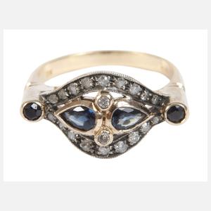 Damenring mit Saphiren und Diamanten