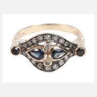 Damenring mit Saphiren und Diamanten111