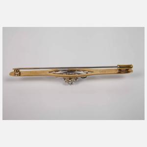 Stabbrosche mit Saphir und Diamanten