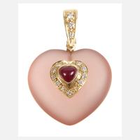 Herzanhänger mit Diamanten und Rubin111