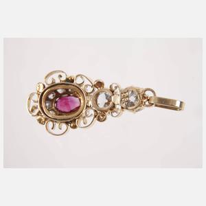 Prächtiger Anhänger mit Diamanten und Rubin