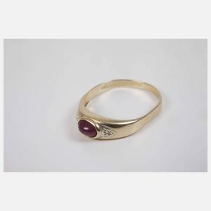 Paar Damenringe mit Rubinen