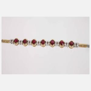 Schmuckset mit Rubinen und Brillanten