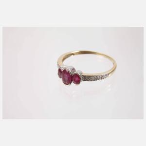 Schmuckset mit Rubinen und Brillanten