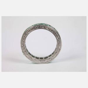 Memoryring mit Smaragden