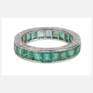 Memoryring mit Smaragden