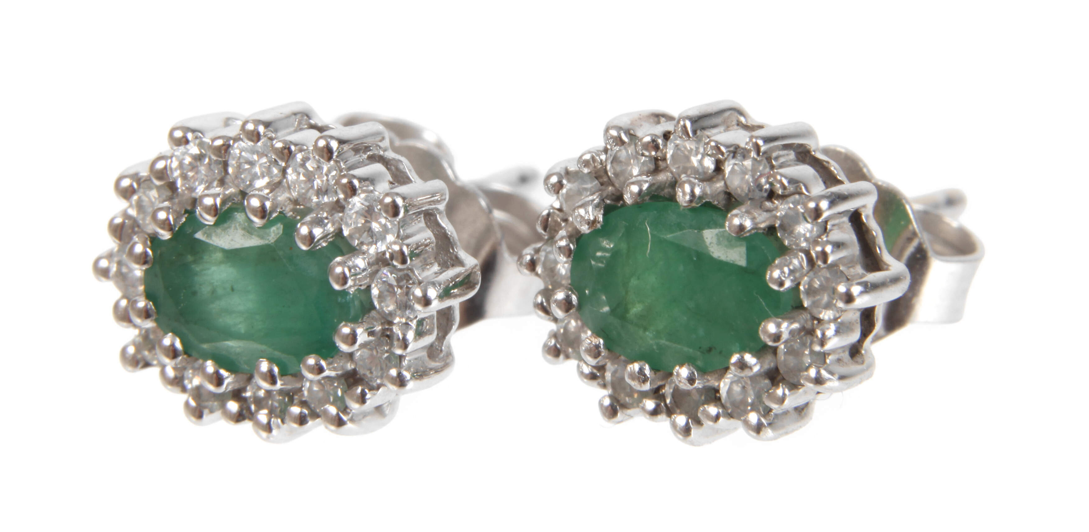 Paar Ohrstecker mit Smaragden und Brillanten