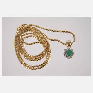 Schmuckset mit Smaragden und Brillanten