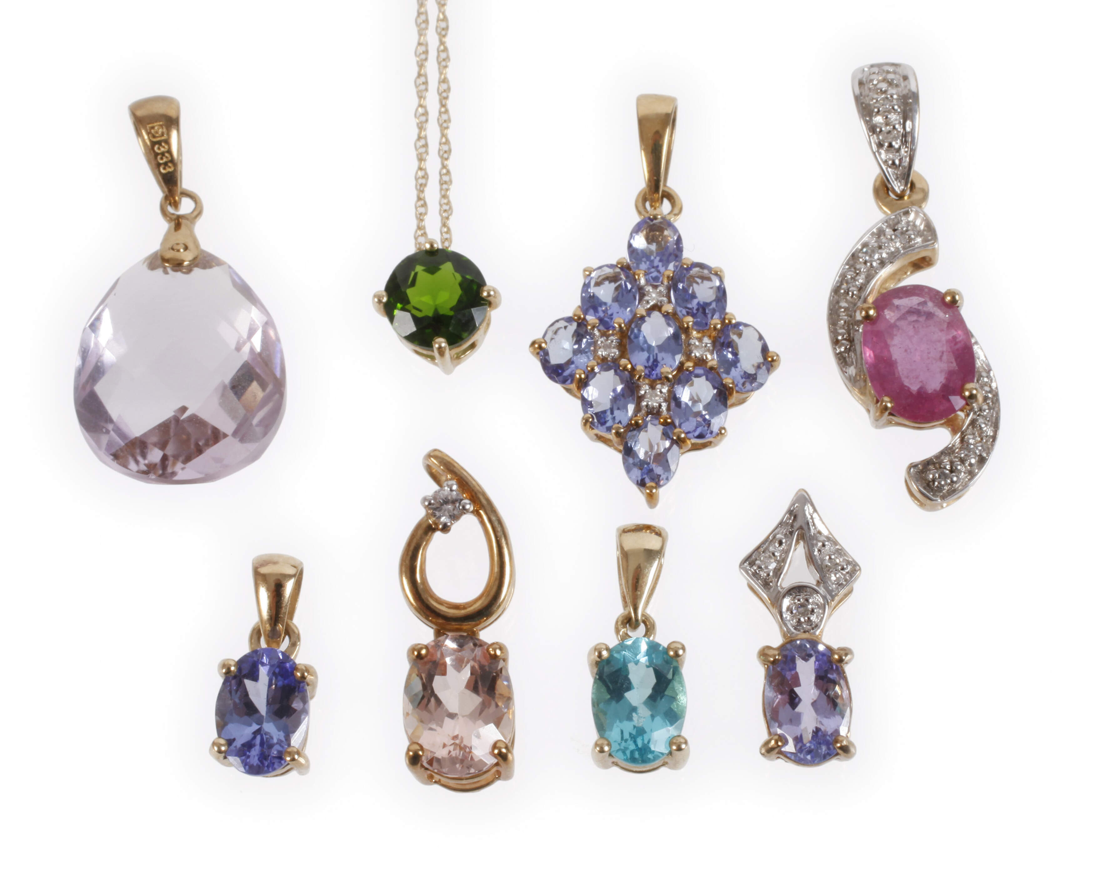 Konvolut Anhänger mit Steinbesatz