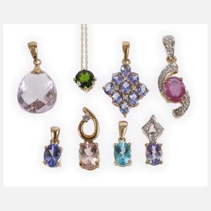 Konvolut Anhänger mit Steinbesatz