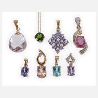 Konvolut Anhänger mit Steinbesatz111